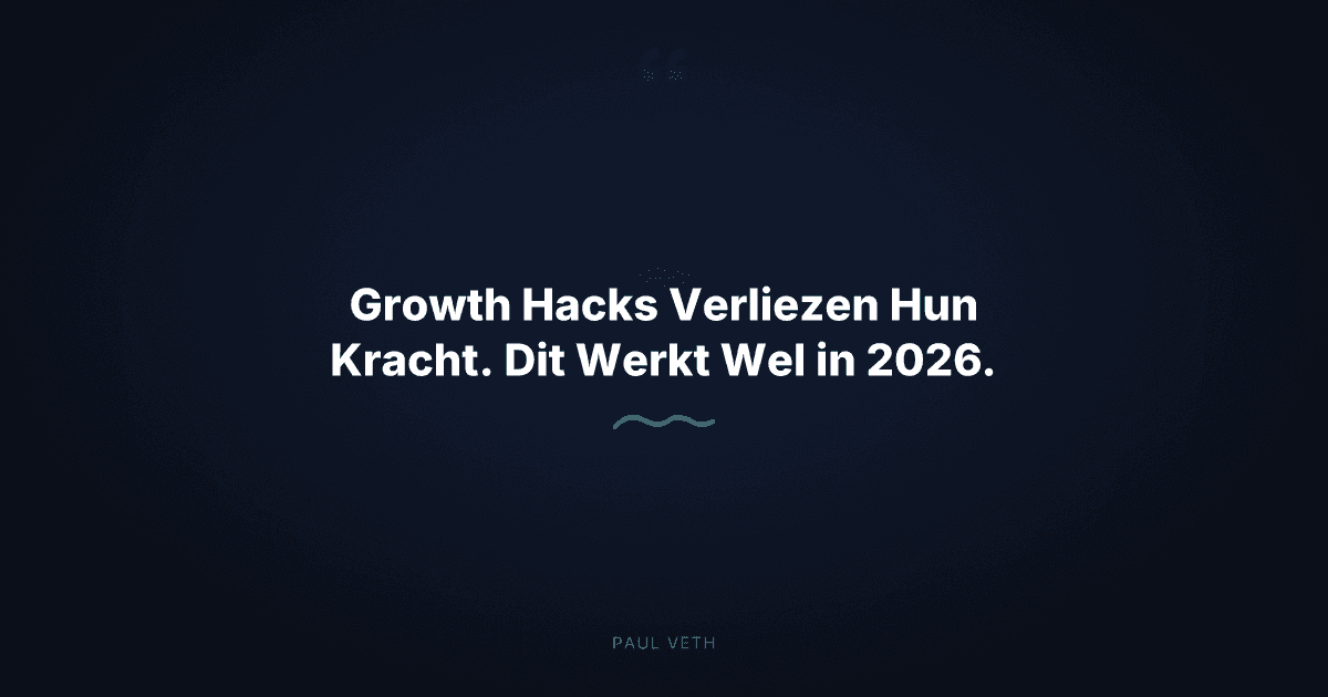 Growth Hacks Zijn Dood: Wat Prestaties Werkelijk Drijft in 2026