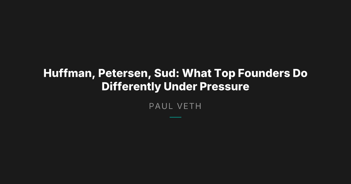 How Top Founders Actually Make Hard Calls Under Pressure