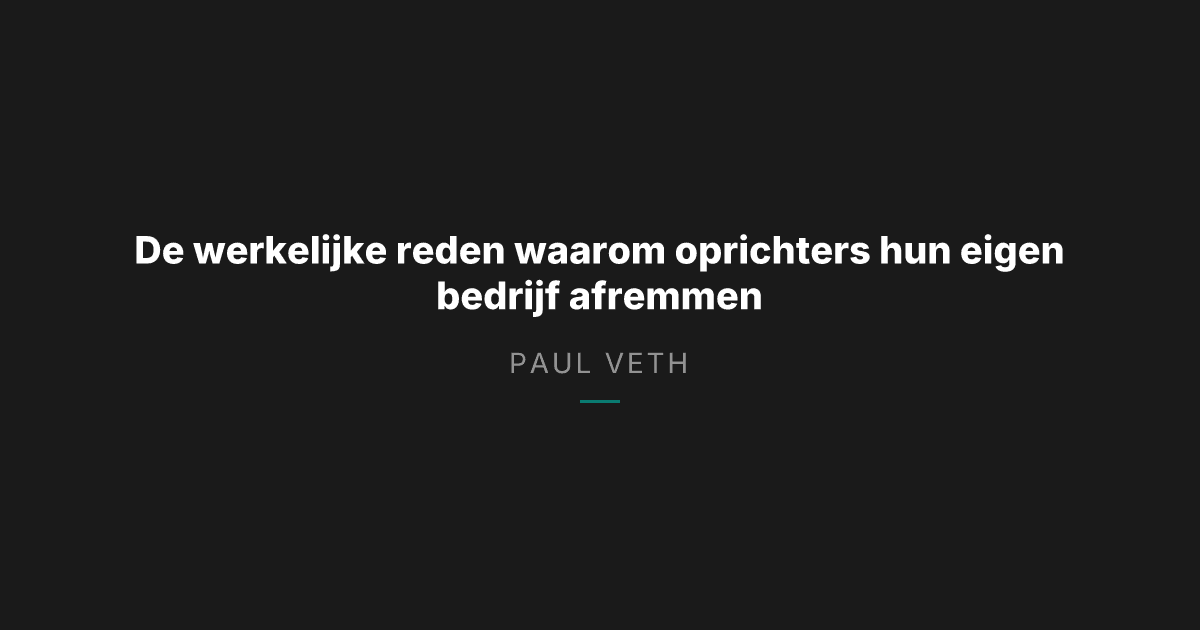 Hoe oprichters het plafond worden: identiteit, delegeren en de groeidvalkuil