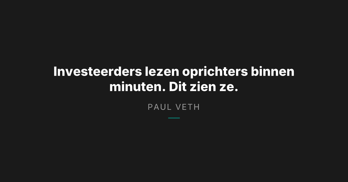 Oprichtersperformance 2026: identiteit wint het van het businessplan